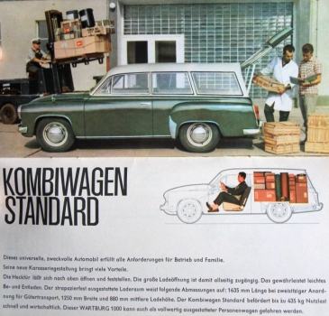 Wartburg 1000 Automobile Modelprogram 1964 Carbrochure (7123)